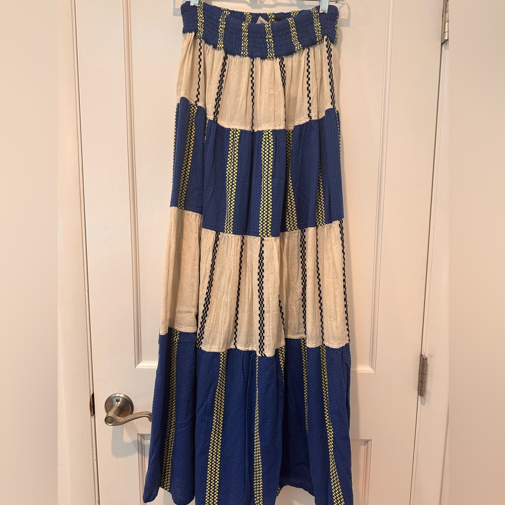Ace & Jig Blue and Cream Maxi Skirt